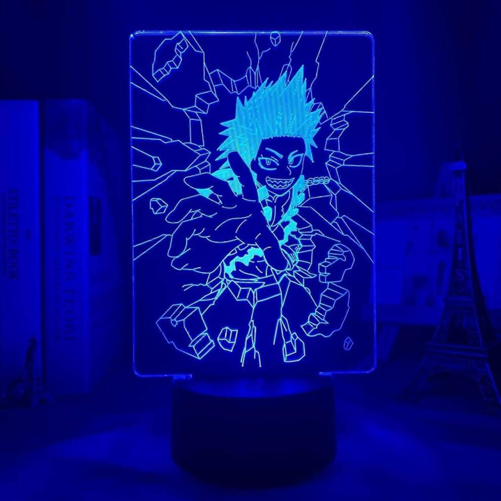 3D LED Illusion Lampa Nattljus Eijiro Kirishima LED Nattlampa Anime My Hero Academia Lampa för barn