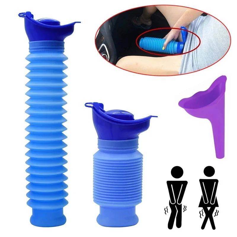750 ml Vuxen Snabb Urinal Bärbar Man Kvinna Bil Urinal Utomhus Camping Picknick Mini Toalett Resa Praktisk Infällbar Urinal blå