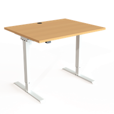 ConSet 501-20 hæve-sænke bord 100x80cm bøg med hvidt stel