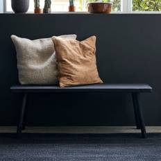 House Doctor - Bench, Nadi, Black - L: 120 cm, W: 38 cm, H: 43 cm - l: 120 cm, w: 38 cm, h: 43 cm / Sort