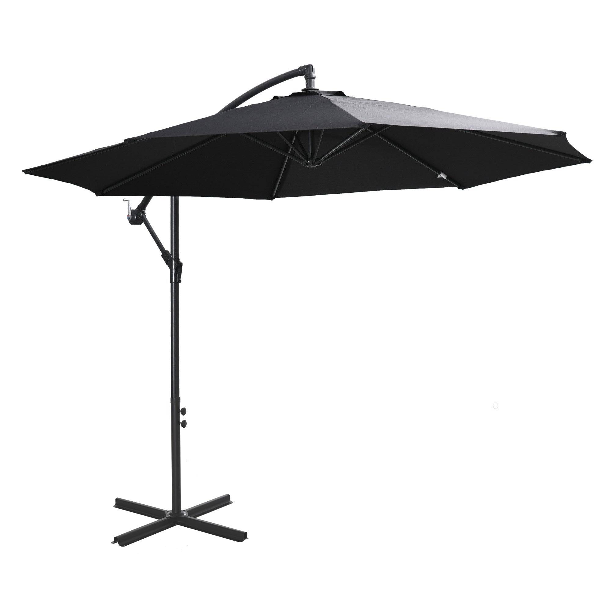 Parasol, fritstående parasol, solskærm med håndsving