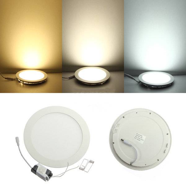 Dimbar Ultratunn 18W LED Tak Rund Panel Ned Lampa