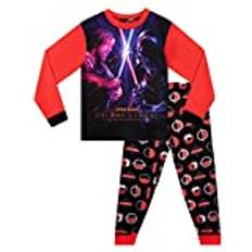 Star Wars Pyjamas för Pojkar Långärmade Obi Wan Kenobi Nattkläder för Barn Röd och Svart 146