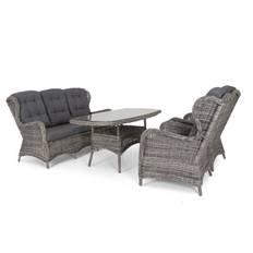 Brafab Rosita sofagruppe Grå med grå hynde 3-personers sofa, 2 lænestoler & bord 150x80 cm