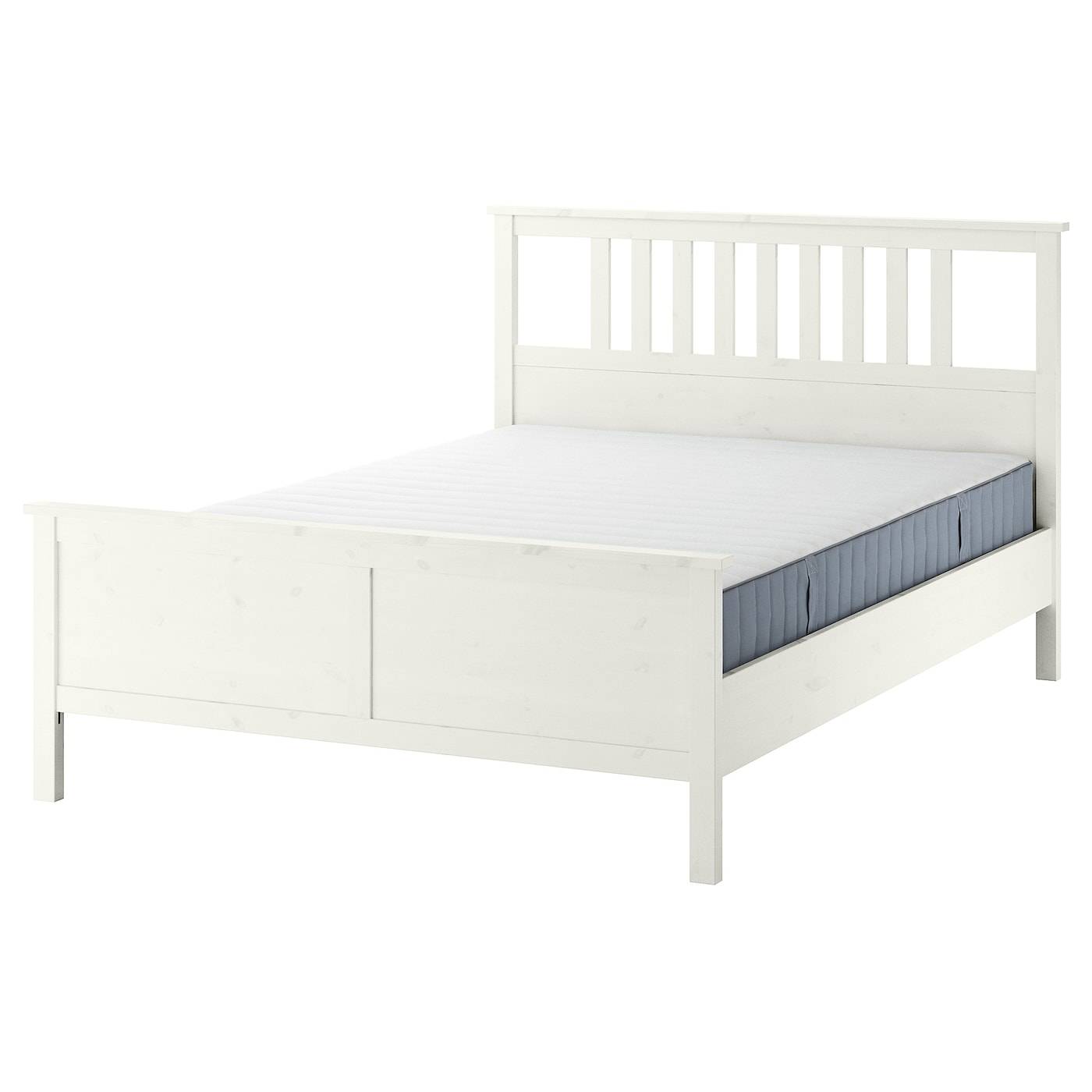HEMNES sängstomme med madrass, vitbets/Valevåg medium fast, 160x200 cm