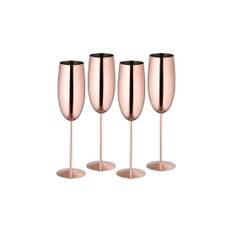 Champagneglas i rostfritt stål, set om 4