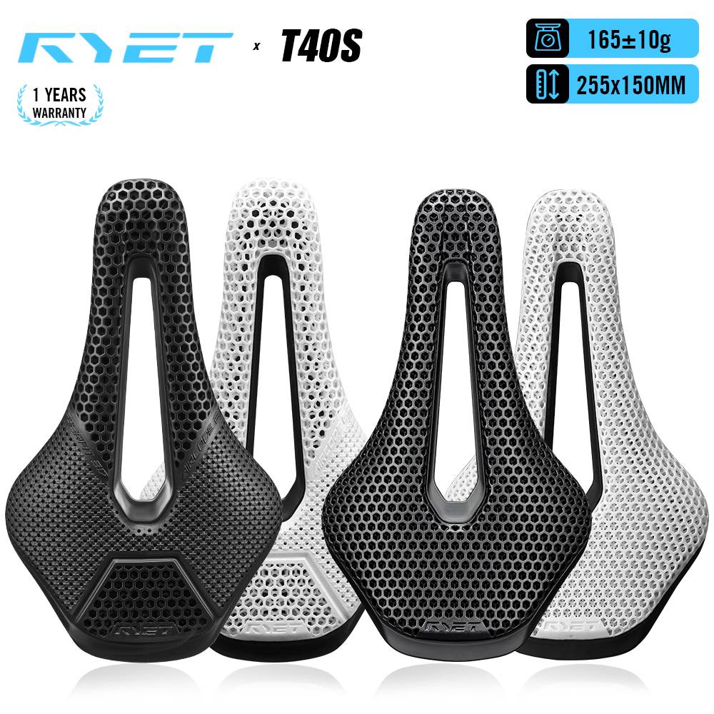 RYET Aircode 2.0 3D Printed/VCM Saddle 160-169g 255x150mm 7x9mm Rails Cut-Out Carbon/Nylon Base Road MTB Gravel Seat