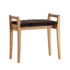 Meja Hallpall oljad ek fårskinn brun
