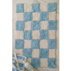 Ellos Home - Bademåtte Saga Check - Blå - 100X150