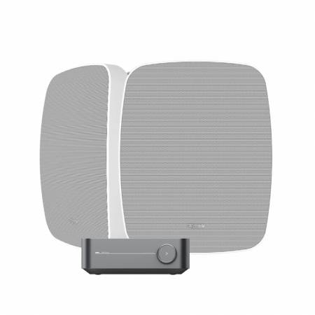 WiiM Amp & Klipsch RSM-650 utomhuspaket, vit
