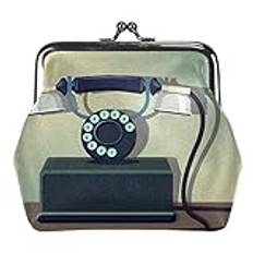 Myntplånböcker bytesväska för kvinnor,Retro stil Gammal telefon,Mynthållare Små plånböcker Växlingsväska