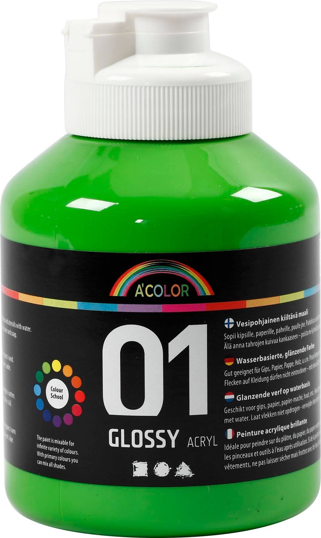 Akrylfärg blank 500ml grön