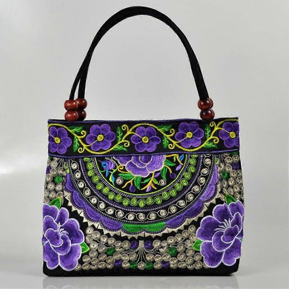 (Apple blossom purple) Yunnan Fashion Ethnic Embroidery Bags Fashion Selected Fashion Bags