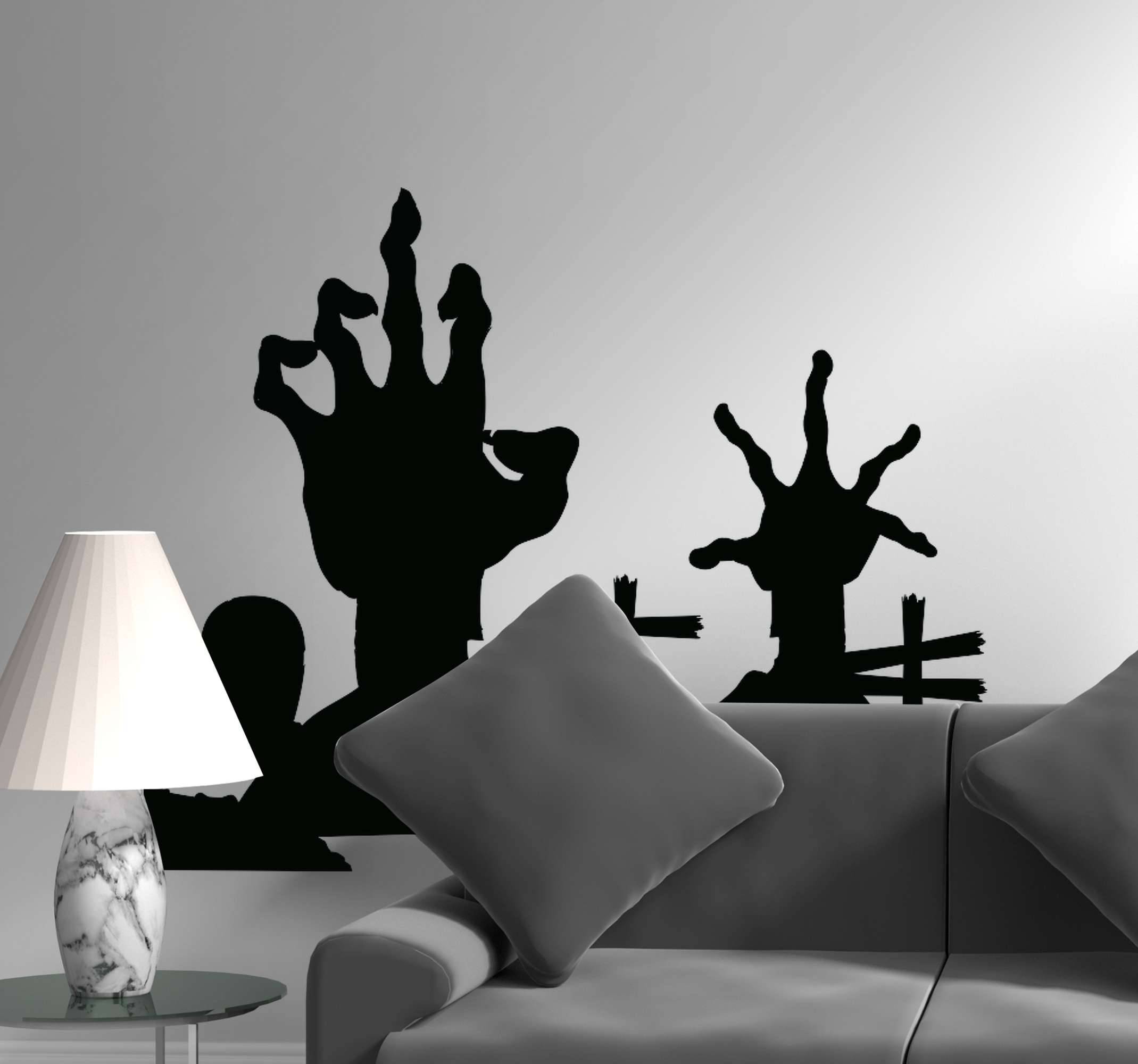 Zombie händer halloween väggklistermärke