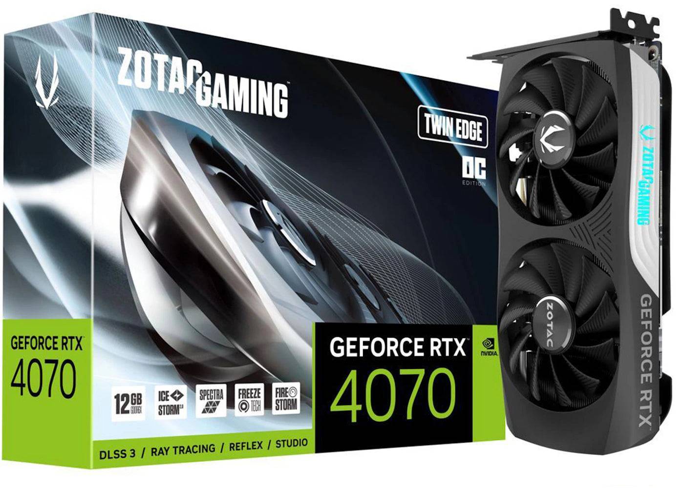 NVIDIA ZOTAC Gaming GeForce RTX 4070 Twin Edge OC 12GB Graphics Card ZT-D40700H-10M - One Size (One Size)