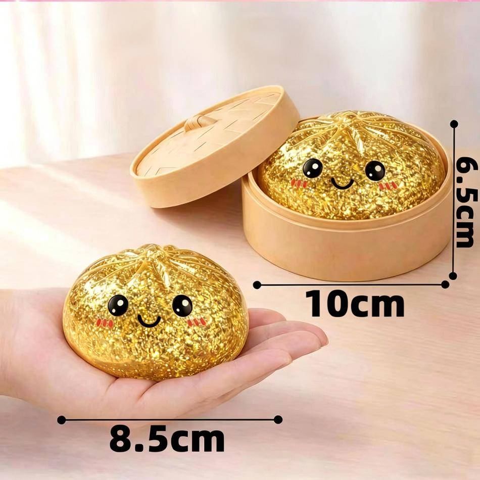 Färgglad 6 Stilar Glitter Dumpling Glitter Dumpling Squishy Med Låda Dumplings Sensorisk Klämleksak För Stresslindring Leksak