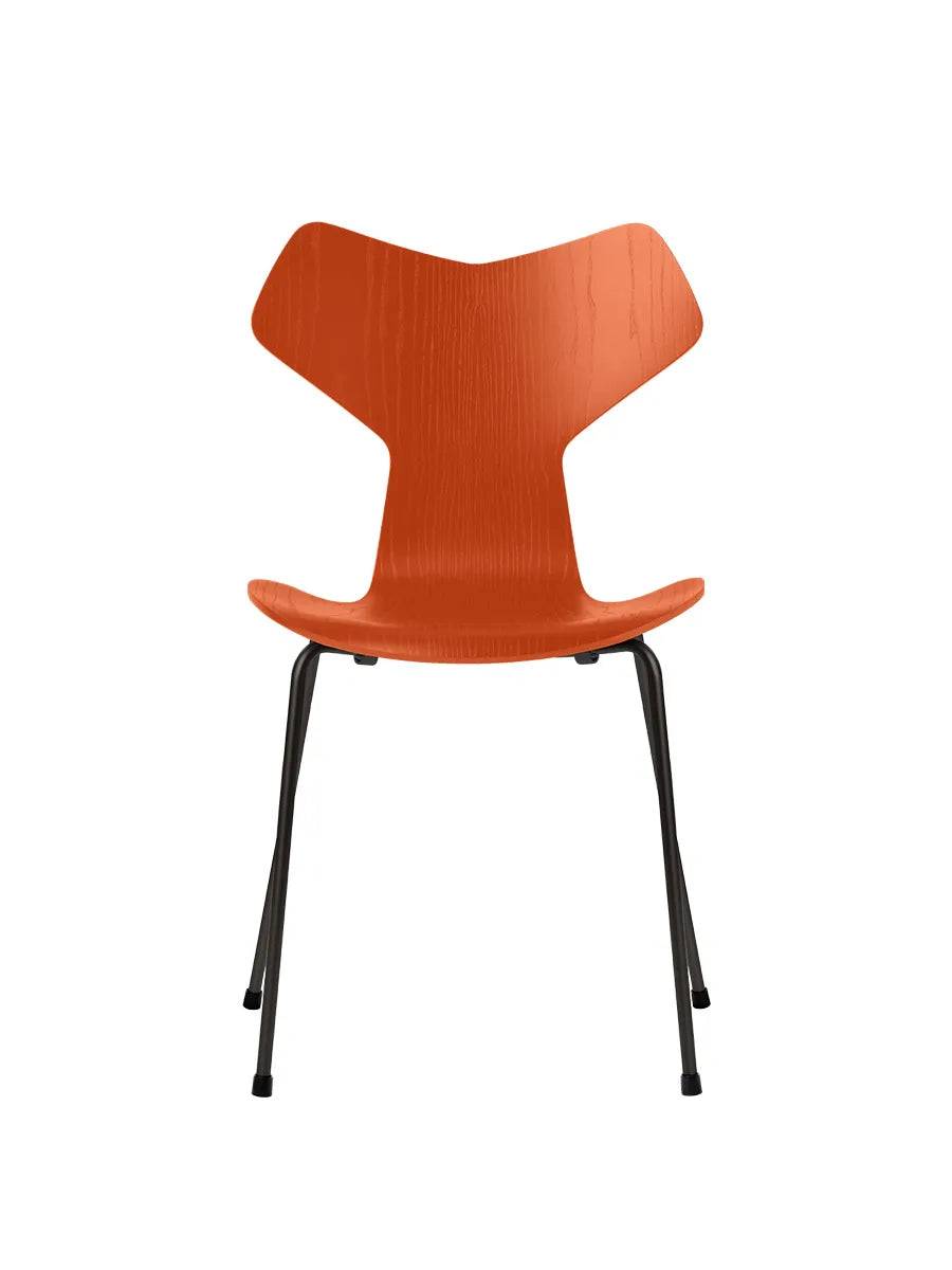 3130 Grand Prix stol i farvet ask af Arne Jacobsen Paradise Orange / Sort - Jacobsen Plus