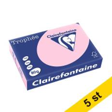 80g A4 papper | rosa | Clairefontaine | 500 ark x5