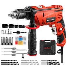 ENVENTOR 900W slagborr, elektrisk borrmaskin med 36 tillbehör, 2-i-1 funktion, 0-3000 RPM, 360° extra handtag, 13 mm borrchuck, för betong, metall och trä
