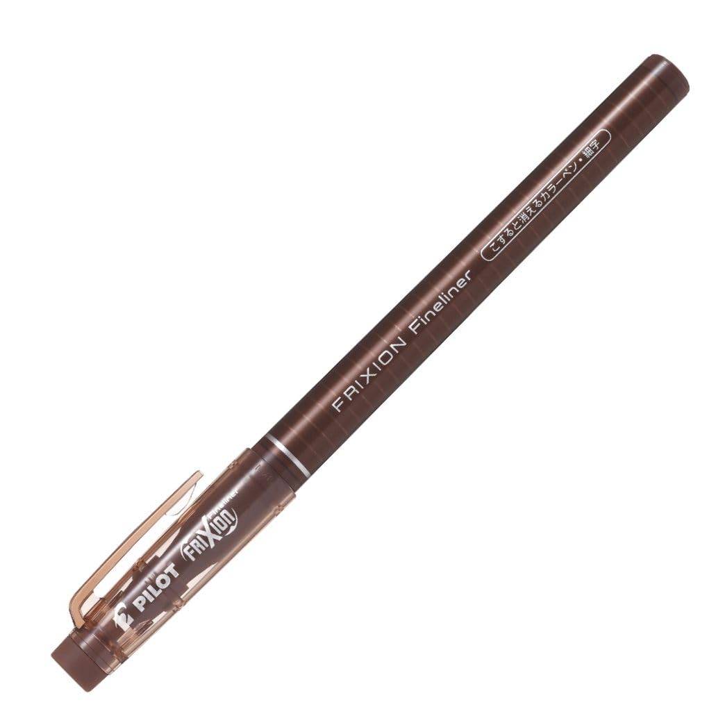 Pilot FriXion Fineliner Erasable Color SFFL120F10BN Pens, Brown, 10-Piece Set,