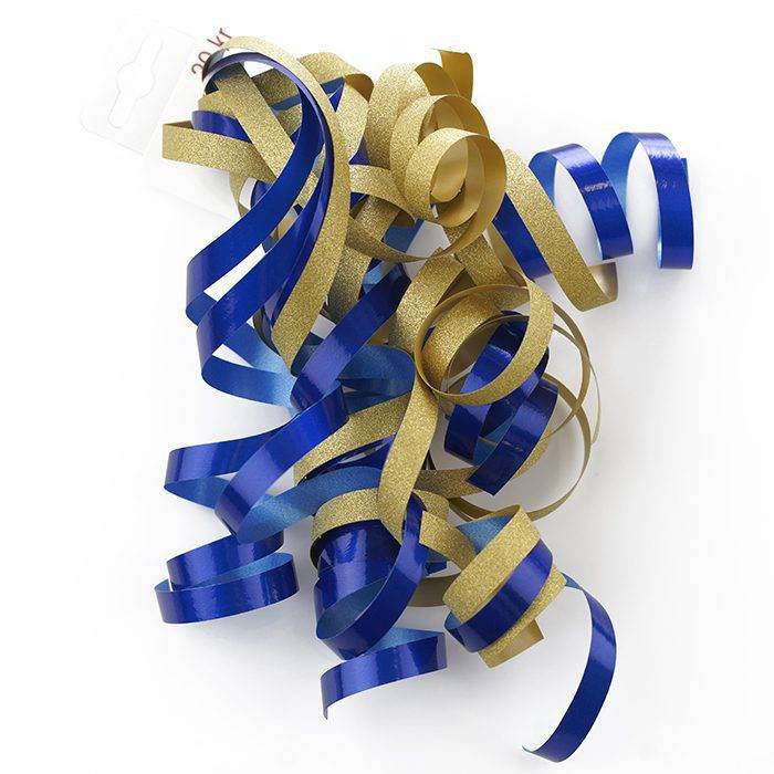 Curl Swirls Svenskt Melloglitter - Guld / Blå / Gul