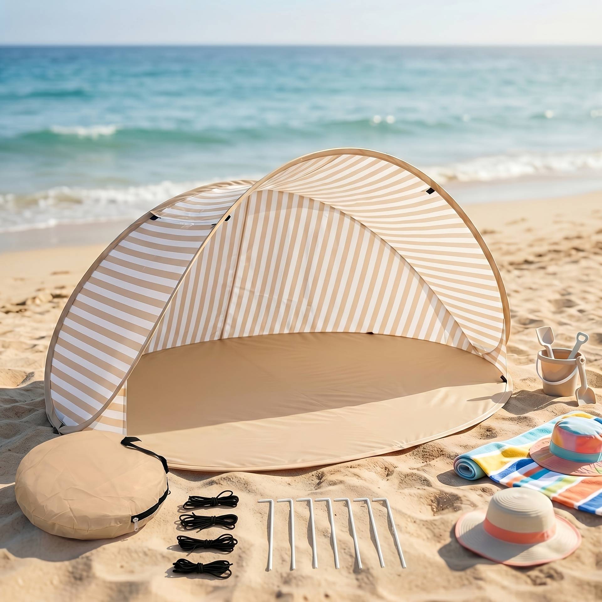 Two-person Instant -up Tent Suitable For Camping, Beach & Picnic - Portable Foldable Outdoor Shelter Setup, No , Lightweight Tent For,,, Backyard, Park Use (no Pole Assembly)
