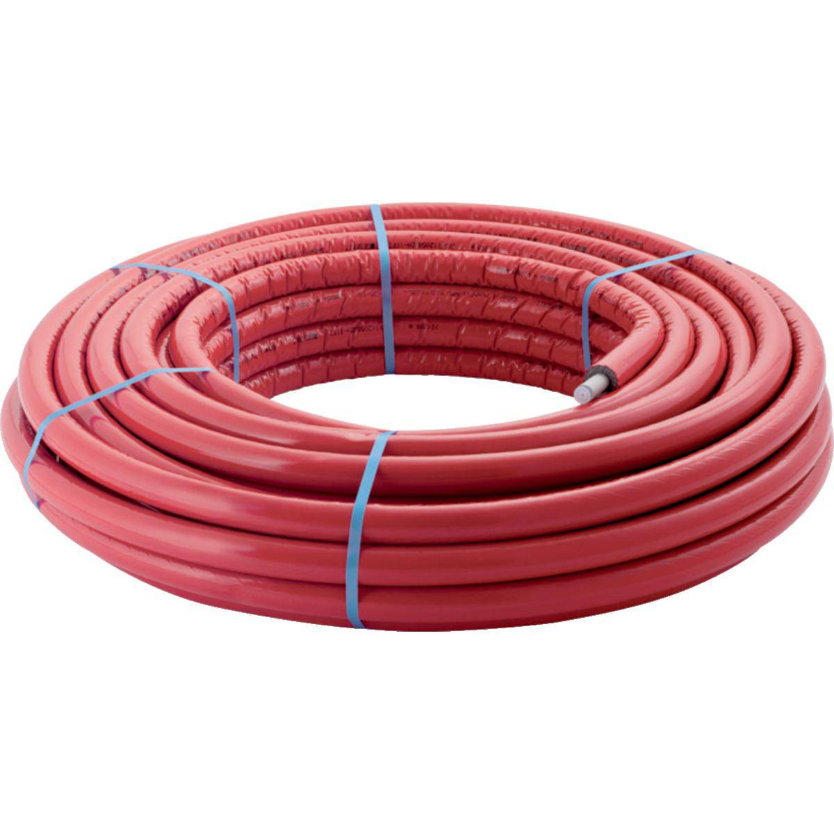 Geberit systemrør ML rundt præ-isoleret D=25mm isolering=6mm længde=25m rød.