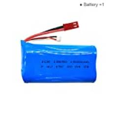 7.4V 1500mAh Lipo batteri med laddare kompatibel med Mjx f 45 Wltoys A959 RC Helikopterbildelar LIPO 2S 18650 Batteri Jst Plugg (Color : 1B)