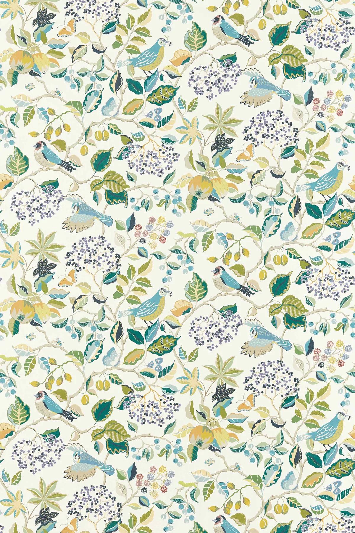 Sanderson Fabric Birds and Berries 226728
