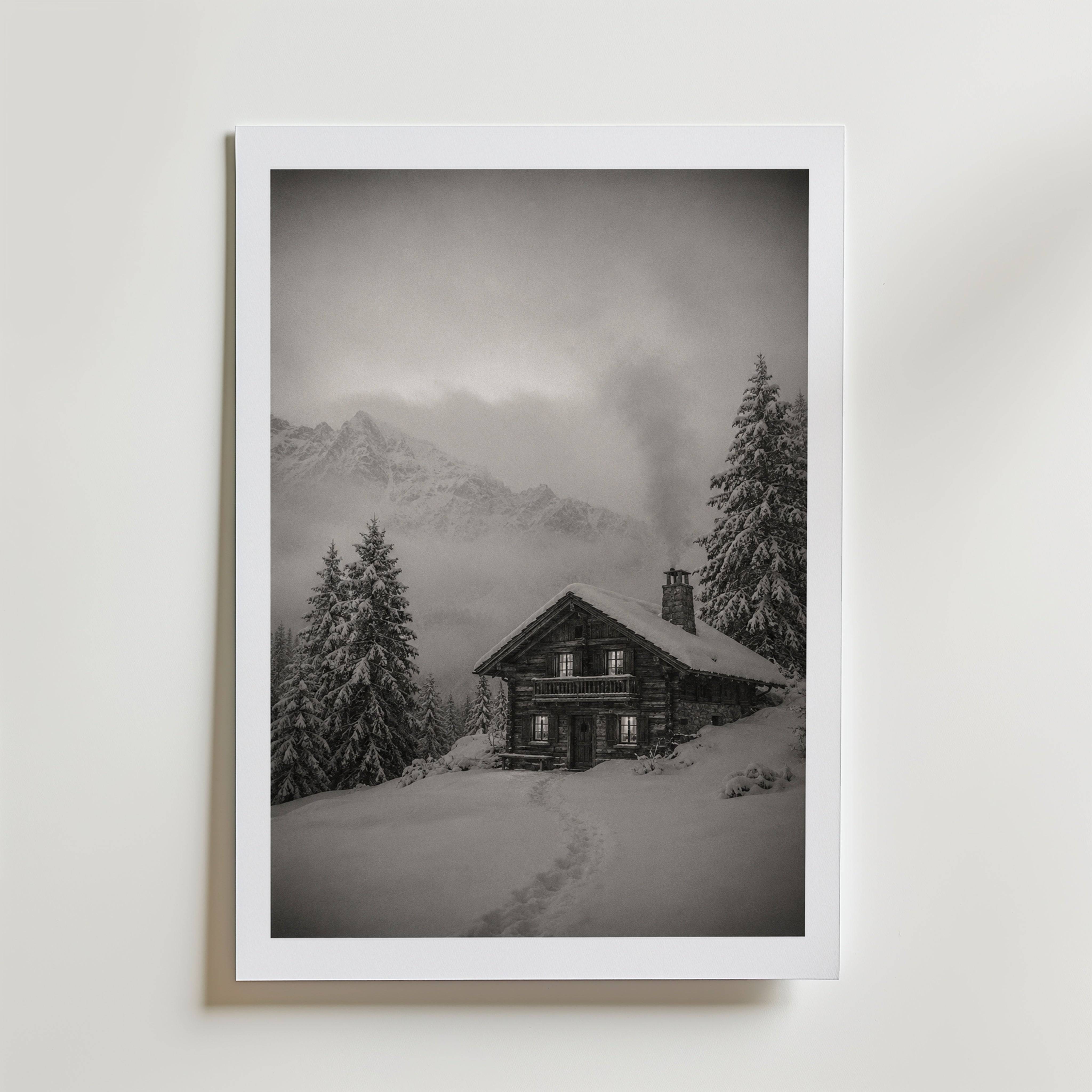 Cabin in the Storm Poster - Premium Canvas 70x100 cm