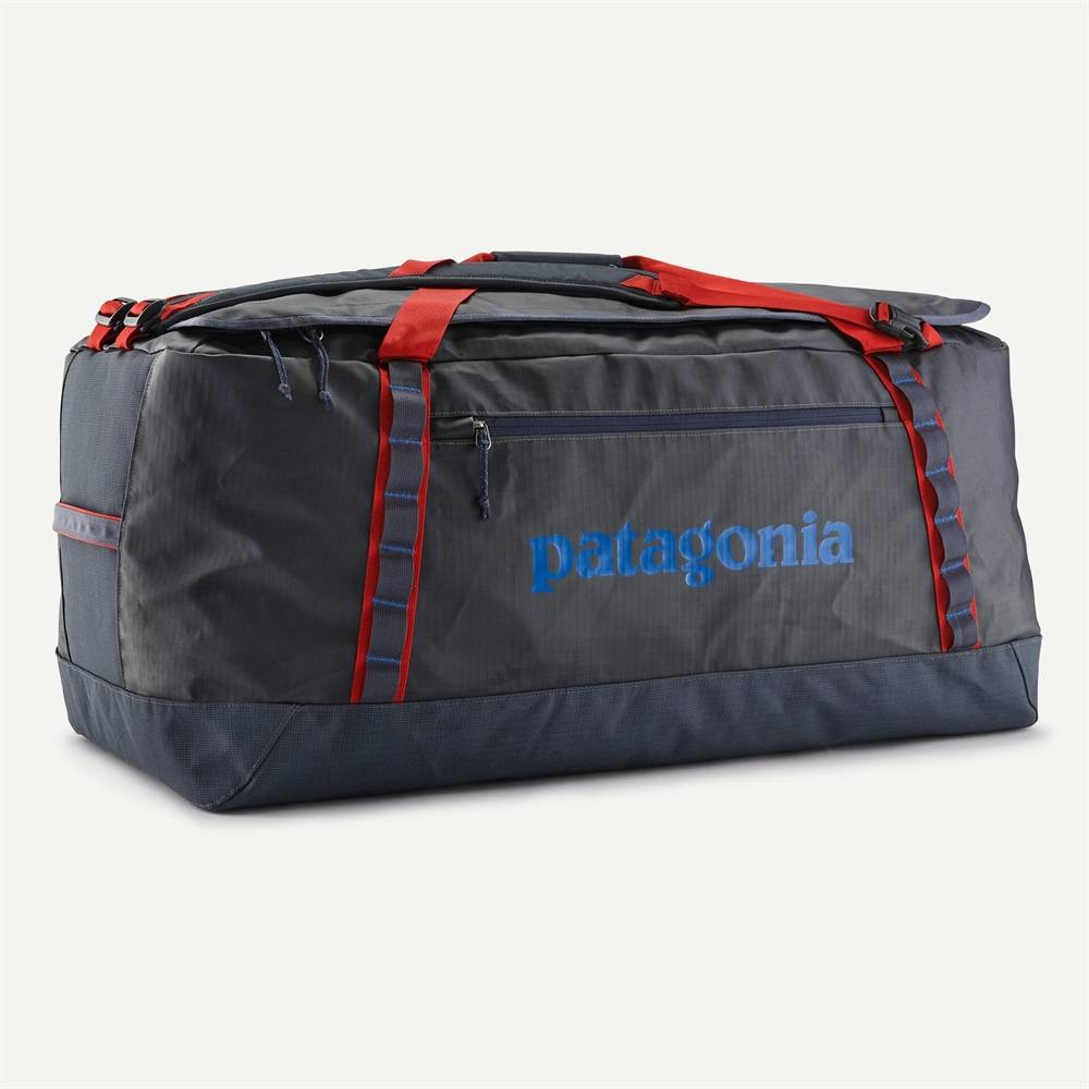 Patagonia Black Hole Duffel 100L - Smolder Blue w/Amanita Red.