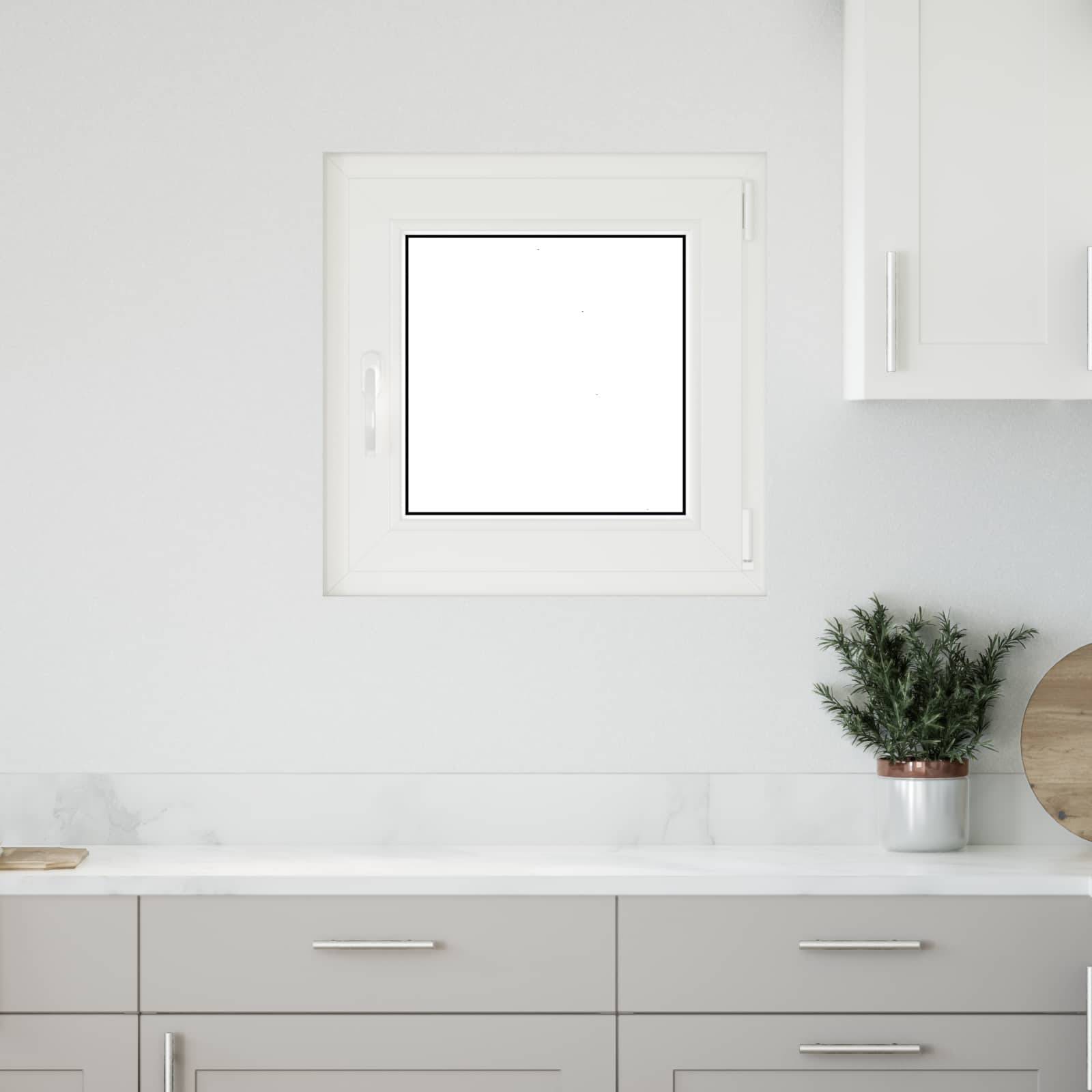 vidaXL Källarfönster RISOR 60 x 60 cm PVC och glas Vit