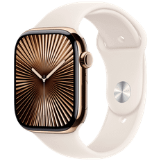 Apple Watch Series 10 4G 46mm Gold Titanium (Beige Gummirem S/M)