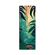 RBRFACAEX Color Printed Yoga Mat PU Rubber Yoga Mat Thin Folding Anti Slip Sweat Absorbing Portable Travel Mat(Tropical jungle)