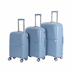 3pcs/Set Premium 20&#34;, 24&#34;, 28&#34; Rolling Luggage, PP Hard Shell Suitcase With Spinner Wheels, Large Capacity Travel Bags For Men - Light Blue - Three-piece Suitcase 20 24 28 Inch Trolley Case