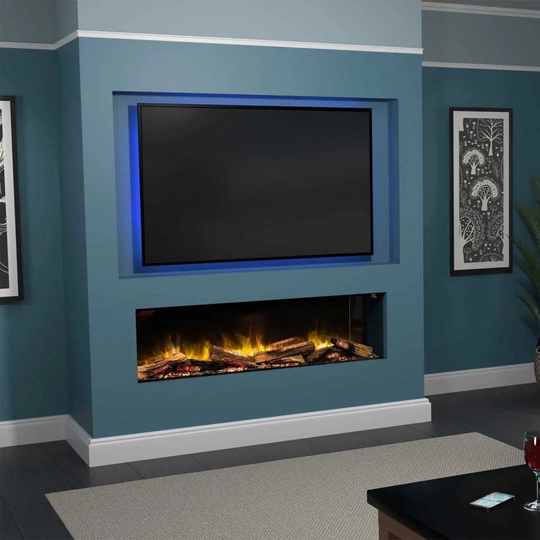 Flamerite Fires E-FX 1300 Elpejs til Indbygning | 3-Sidet Elektrisk Pejs med App