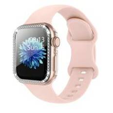 Combination Of 2 Items: Apple Watch Band+Apple Watch Case For Both Men And Women. The Band Is Sporty, Soft, Sweatproof, With A Press-Fit Buckle And Made Of Silicone. The Case Is A Screen Protector, Made Of PC And Tempered Glass, That Is Shock-Resistant, Scratch-Resistant, And Waterproof. It Compatible With Apple Watch 40/41/44/45/49MM. The Set Is Comfortable And Convenient For Protecting Your Apple Watch Series Ultra/9/8/7/6/5/SE/4 With Style.Apple Watch Strap+Apple Watch Case