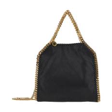 Stella McCartney, Taske, Dame, Sort, ONE SIZE, Uld, Sort Fold-over Tote Taske med Kædedetalje - ONE Size