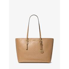 MK Quinn Large Metallic Signature Logo Tote Bag - Natural - Michael Kors - ONE SIZE