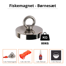 Børnesæt - Fiskemagnet 80 KG + reb