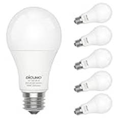DiCUNO LED-lampa E27 15W, Kallvit 5000K, Motsvarar 100W halogen, 1350LM, CRI 90, Ej dimbar, Standard LED-lampa med E27 A60-sockel för hushållsbelysning, 6 st.
