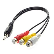 3.5mm jack stik til 3xRCA (hun) adapter kabel