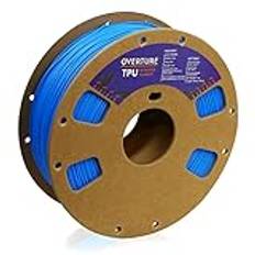 OVERTURE TPU Filament 1.75mm Flexible TPU Roll, 95A Soft 3D Printer Filament, 1kg Spool (2.2 lbs), Dimensional Accuracy +/- 0.02 mm(Digital Blue)