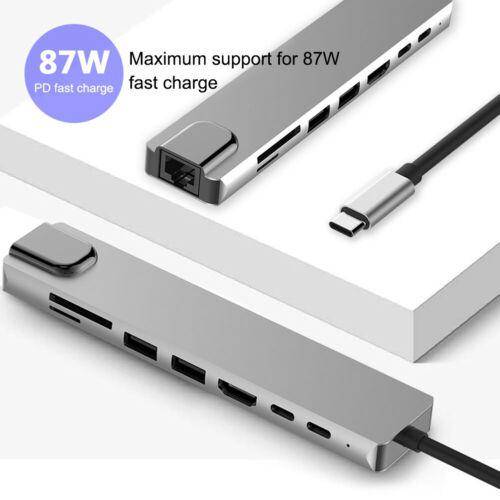Usb-c-hub multi-port adapter 8- i -1 usb-c hub typ-c multi-port kortläsare adapter aluminiumlegering 4k hdmi för mac pro r30
