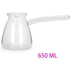 Värmebeständigt glas turkisk kaffekanna 500/650ml turk manuell kaffemaskin genomskinlig espressokaffe vattenkokare te