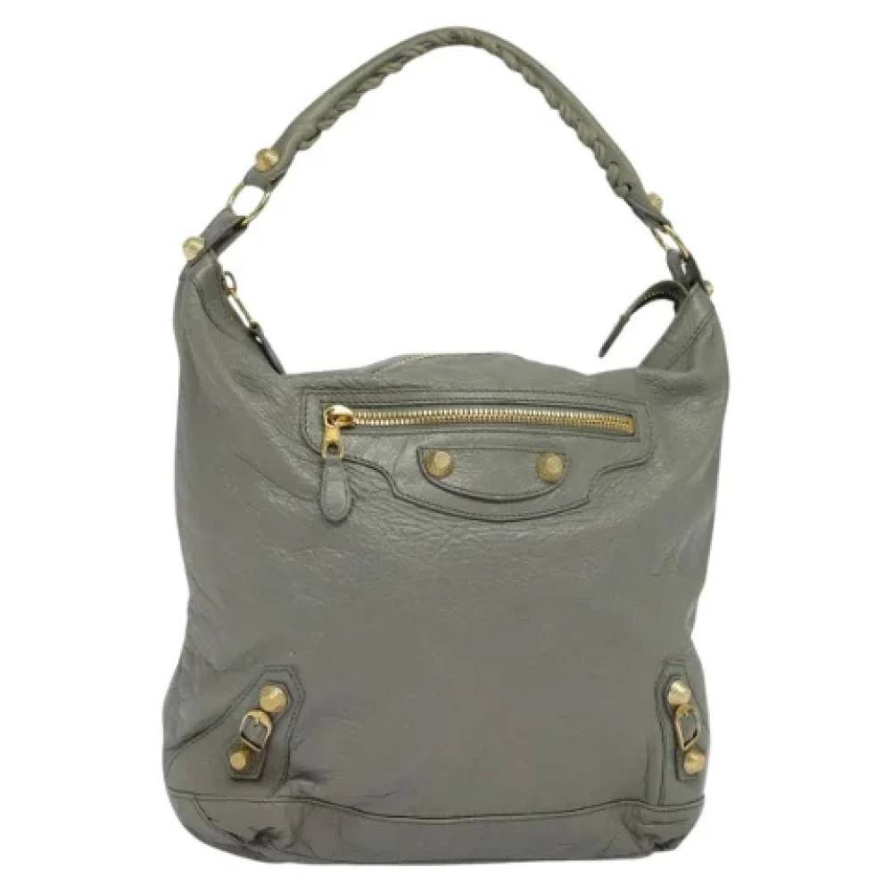 Balenciaga Vintage Pre-owned Laeder balenciaga-tasker - Vintage - Dame - Grå - ONE SIZE - Uld