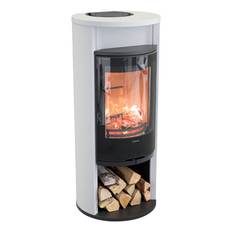 Contura 610G Style Hvid Brændeovn - Varmehylde - Aluminium