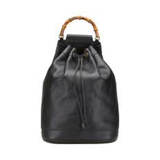 Gucci Vintage, Pre-owned, Dame, Sort, ONE SIZE, Bambus, Brugt bambus spand taske