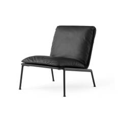 &Tradition Muno LN18 loungefåtölj Warm black-Noble leather Black - Svart