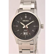 Seiko Unisex SUR269P1 (Seiko Quartz Men's BK Metal Band SS 100M D 42mm) Watch